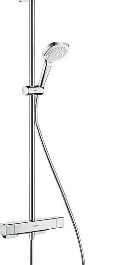 Brause-System Hansgrohe Croma E 280 Handbrause, Kopfbrause 280×170 Mm Und Thermostat Chrom