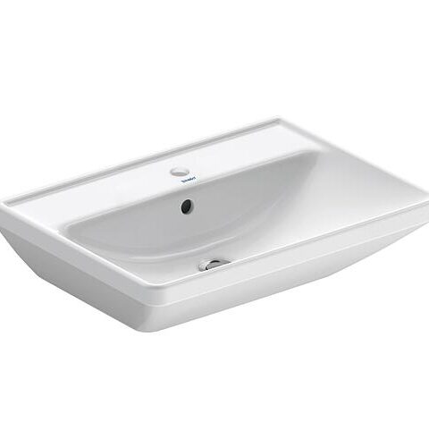 Waschtisch Duravit D-Neo, BxHxT: 650 X 170 X 440 Mm, Mit Ül., 1 HL Mittig, Weiß