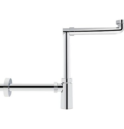 Waschtisch-Raumsparsiphon DN32 (1 1/4″)x32mm, Kunststoff Verchromt