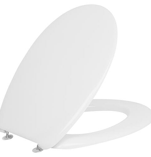 WC-Sitz Gola, Weiß, Duroplast, Edelstahlscharniere