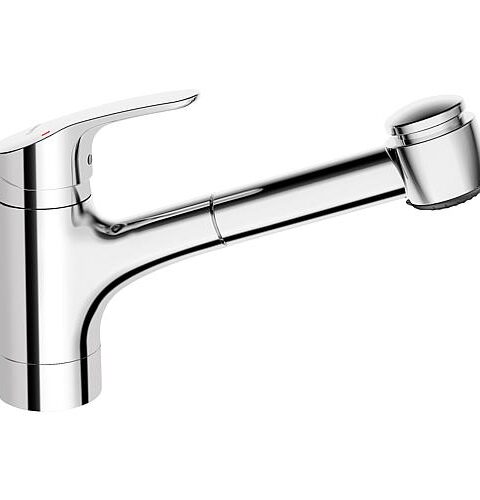 Spültischmischer Hansa Hansamix Herausziehbare Geschirrbrause Ausladung 235 Mm Chrom