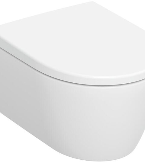 Combi-Pack Geberit Icon Wand-Tiefspül-WC Verkürzte Ausladung, Weiß, Spülrandlos WC-Sitz, Softclose, QuickRelease