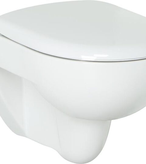 Combi-Pack Geberit Renova Wand- Tiefspül-WC, Weiß, Spülrandlos WC-Sitz Softclose, QuickRelease