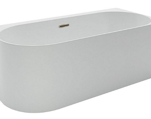 Eck-Badewanne Arnon BxHxT:1660x580x800mm Rundung Links Ohne Ablaufganitur Mit Überlaufloch, Acryl Weiß