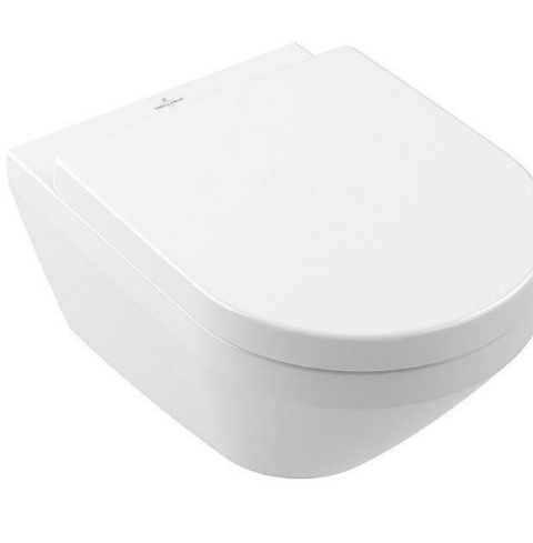 Combi-Pack V&B Architectura Wand-Tiefspül-WC Geschlossen TwistFlush Spülrandlos + WC-Sitz Softclose, Weiß