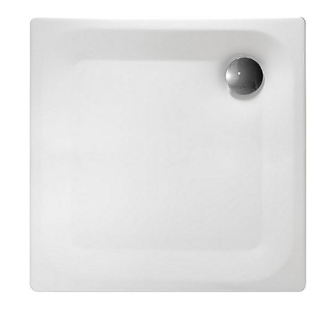 Duschwanne EDURA Quadrat 800x40x800 Mm Stahl-Emaille, Weiß