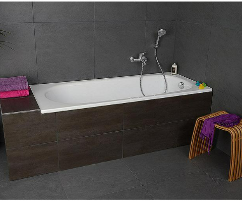 Badewanne VERONA 1600x395x700 Mm Inhalt: 120 L Stahl-Emaille, Weiß