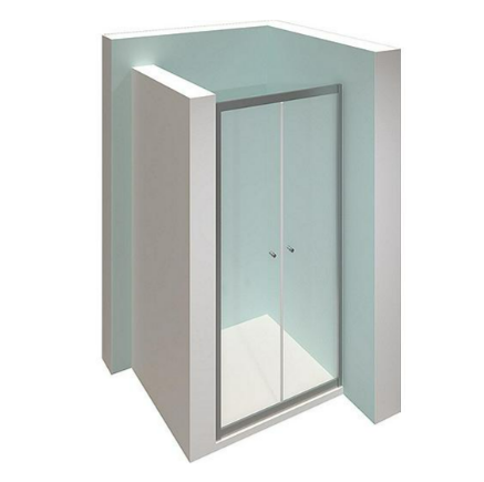 Pendeltür Hüppe Alpha 2 Profil Silber Matt, Glas 5 Mm, 774-820×1900 Mm