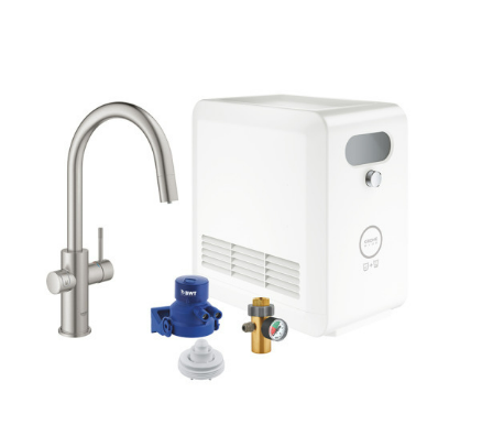 Grohe Blue Professional C-Auslauf 31325 Mit Herausziehbarem Mousseur Supersteel