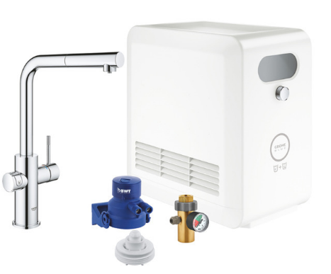 Grohe Blue Professional L-Auslauf 31326 Mit Herausziehbarem Mousseur Chrom