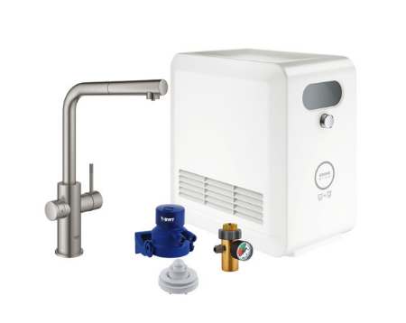 Grohe Blue Professional L-Auslauf 31326 Mit Herausziehbarem Mousseur Supersteel