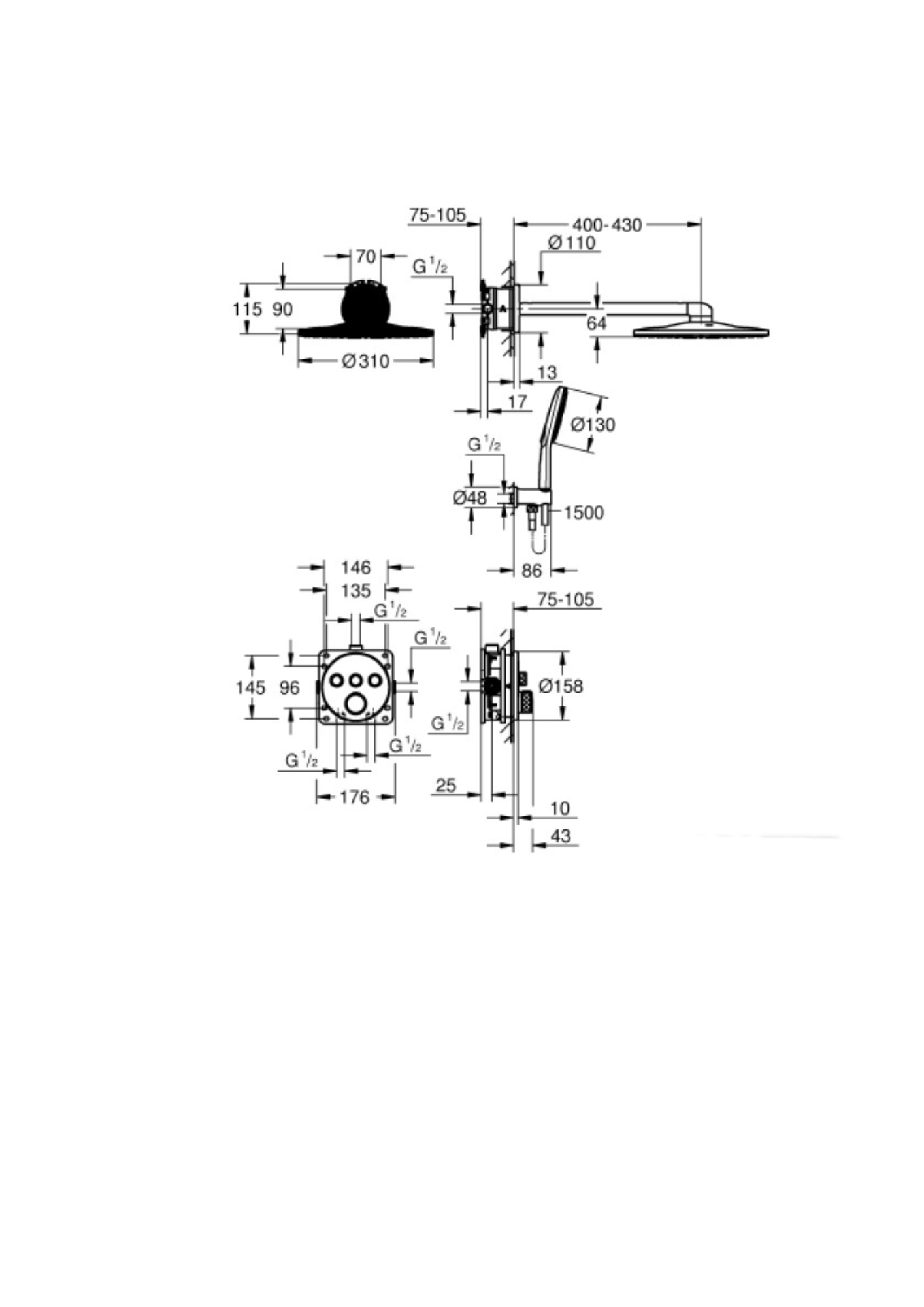 Grohe UP-D.system Grohtherm SmartControl 34863 THM runde Form 3 ASV supersteel – Bild 2