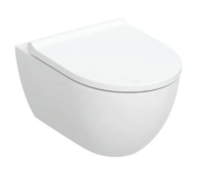 Geberit Acanto Set Wand-WC Tief TurboFl. T53 Geschl.Form, EFF3, Mit Sitz Weiß