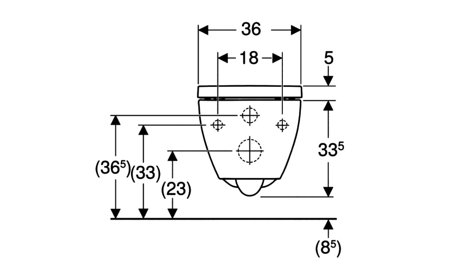 Geberit Acanto Set Wand-WC tief TurboFl. T53 geschl.Form, EFF3, mit Sitz weiß – Bild 2